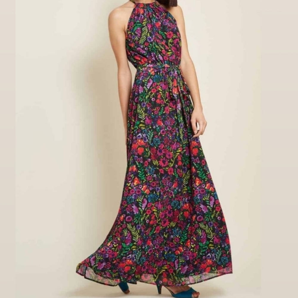 ModCloth | High Neck Floral Maxi Dress